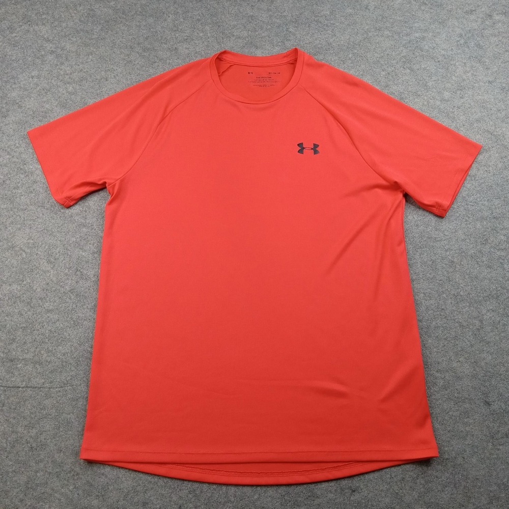 Under Armour Shirt Mens Medium Orange The Tech Tee Short Sleeve Athletic Top